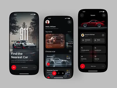 Car Rental Mobile App app app design banking app booking app booking car car booking car booking app car rental interface mobile mobile app modern porsche car rent rental car saas schedule ui design uxui vehicle tracking