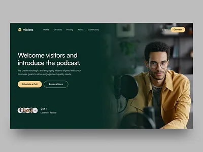 Podcast Landing Page Design audience clean minimal podcast podcast landing page podcast website ui ui design ui ux visual design web design website design