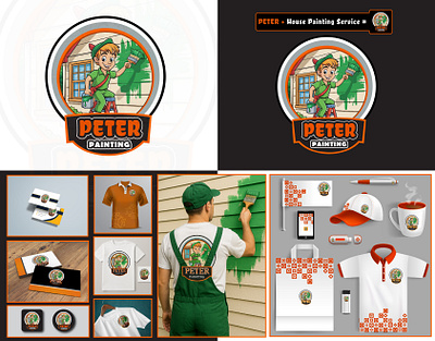 Logo Design For PETER PAINTING arshibbir branding design graphic design illustration logo logo design typography ui ux vector