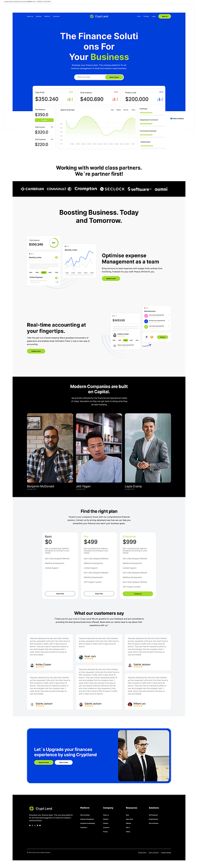 CryptLand crypto landing page crypto web design crypto website dribbble crypto figma design