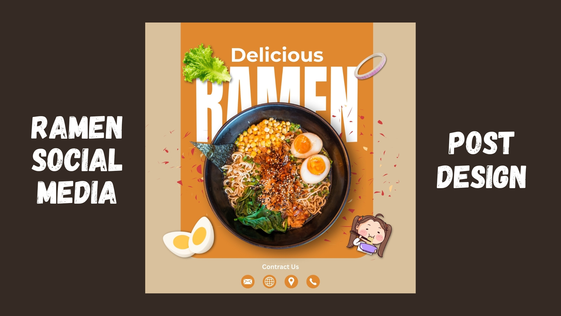 Ramen Social Media Post Design Food Branding advertise concept graphic design social media post