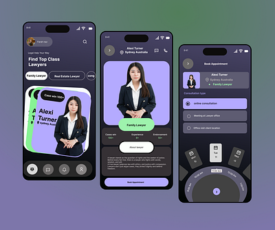 lawyer ui mobile design figma graphic design mobile app ui user experience ux
