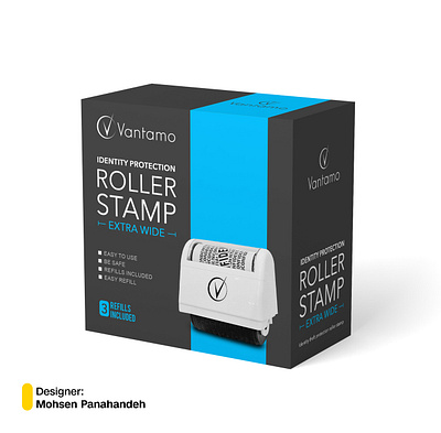 Designing Trust for a Privacy Product black design mohsenpro packaging premium roller stamp