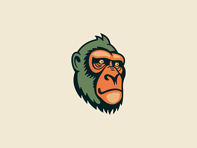 Gorilla Logo animal ape branding cartoon character design emblem face gorilla icon identity illustration logo mark mascot sports symbol vector
