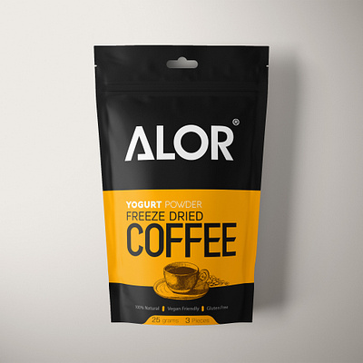 packaging design black coffee design modern packaging pocket premium yellow