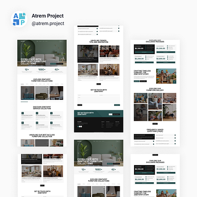ZenithFRT - Landing Page Furniture atrem project figma mobile app ui ui design uiux user interface ux ux design web design