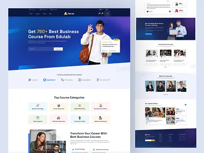 Education service - Web Design businesscourse coursedesign courseplatform ecommercewebsite edtech educationwebsite learningplatform modernui onlinelearning responsivedesign startuplearning uiuxdesign web design webdesign