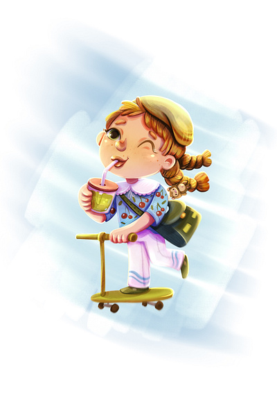 Girl Character Design Summer Vibe character design girl character kid art procreate