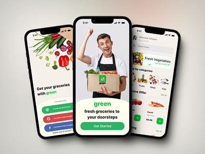 Green Cart – Groceries App (UX/UI Design) dailyui