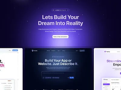 Portfolio Website for web designers agency landing page dark agency landing page dark purple portfolio portfolio landing page portfolio website web designer portfolio