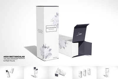 HighTall Rectangular Box Mockup V.2 box mockup box package cosmetic box mockup gift medicine box mock up packaging packaging box mockup photorealistic rectangular box rectangular box mockup tall box