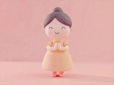 Cartoon Cute Girl 3D Motion Graphic | Pastel 3D Animation 3d 3dillustration 3dmodel 3drender animation cartoon character cute girl motiongraphic pastel pink softstyle