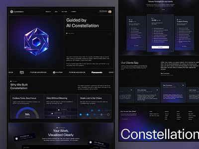 Constellation - AI SaaS Startup Platform Landing Page Website ai artificial intelligence branding corporate elegant futuristic gradient landing page machine learning minimalist modern pricing professional saas startup subscription tech ui web design website