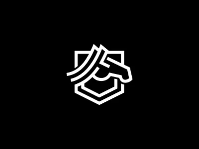 Horse Shield Logo alarm branding corporate dynamic horse logo modern safe security shield system technology