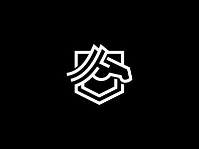 Horse Shield Logo alarm branding corporate dynamic horse logo modern safe security shield system technology