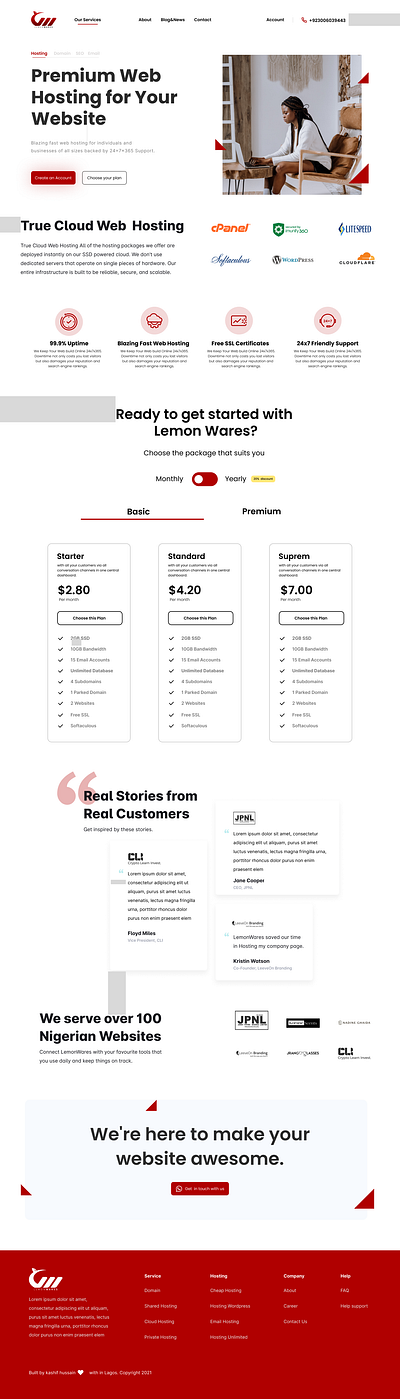 Hosting website hosting hostinglandingpage modernui responsive webdesign
