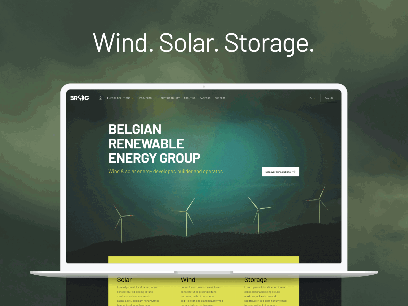 Wind & Solar belgium branding brussels design graphic design responsive solar panel ui ux wind