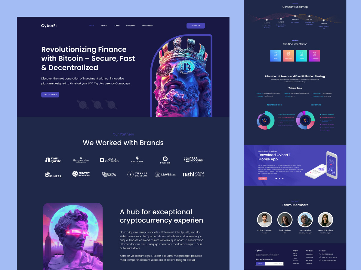 CyberFi - Crypto Cryptocurrency Website Design cryptocurrency website design modern design