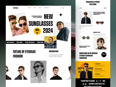 E-commerce Website Design cart colorful design design service desktop e commerce ecommerce eyewear fashion glasses landing page landing page design minimal online shop selling startup sunglasses ui ux web design