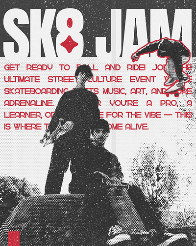 SK8 JAM advertising aesthetic aesthetic design design dribbble explore graphic design grunge grunge poster hip hop retro retrodesign skate skateboard skateing