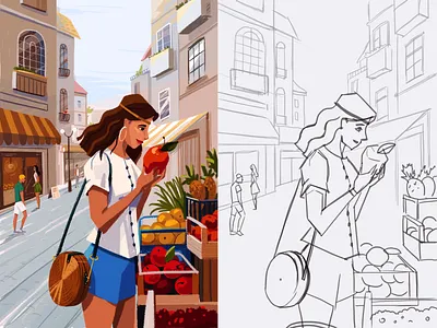 Summer vibe art clean colors design illustration illustrator visual