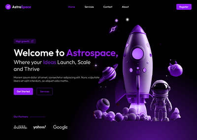 AstroSpace – Futuristic Web Design app branding design graphic design illustration logo typography ui ux vector