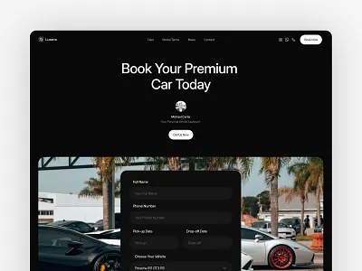 Premium Car Rental Template car rental template framer luxury cars ui web design