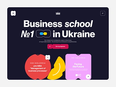 Website redesign concept for a business school | Lazarev. branding business clear colors concept design edu education events forms graphic home page mba mim programs school ui ukraine ux web