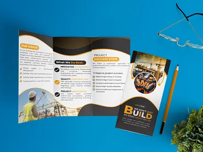 Construction Company Profile Brochure professional marketing brochure