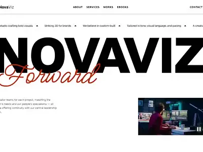 NovaViz - website for creative agencies and design studios agency website creative studio figma framer redesign web design web design studio webflow