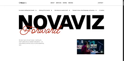 NovaViz - website for creative agencies and design studios agency website creative studio figma framer redesign web design web design studio webflow