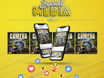 Camera Social Media Post Design branding graphic design product launch graphics