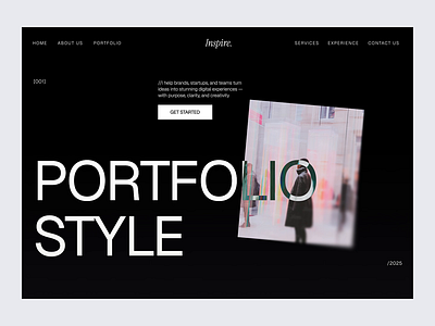 Inspire - Landing page Animation agency barkahlabs dark darkmode design framer interaction landing page modern motion motion graphics personal portfolio portfolio web ui ux web web design webflow website