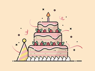 cake art artist artwork branding cake celebration fruit fun graphic design icon illustration logo minimalism mood motion graphics party sweet ui vector graphics vibe