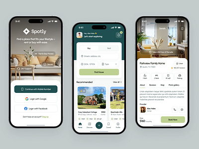 Real Estate App – Buy & Rent Homes adrian app buy design figma place property real estate rent room ui uidesign ux