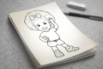 A cartoon girl with curly hair 3d abrang animation branding cartoon cartoon character design design character fiverr graphic design graphicart illustration logo motion graphics ui