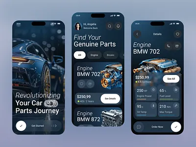 Car Parts Finder Mobile App app design auto parts app auto shop automotive car finder car parts car parts finder car repair car service design mechanic app mobile app product design spare parts ui uiux uiux design