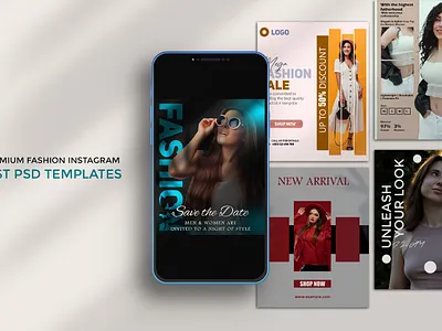 5 Premium Fashion Instagram Post PSD Templates clothing brand creative psd templates editable psd fashion design fashion instagram fashion marketing fashion sale influencer post instagram post modern design new arrival shop promotion social media pack social media template