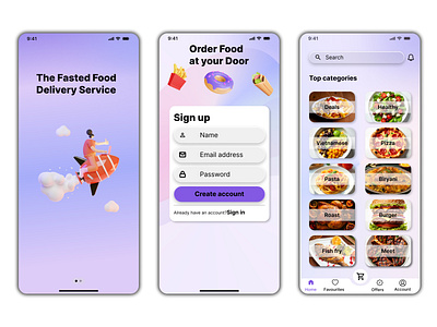 Food Delivery App UI/UX Design. app ui best app ui design dark mode ui delevery app design food app food app ux design food deleveray app design food delivary ui design food delivery graphic design light mode ui menu design mobile ui restaurant booking table reservation ui ui design ux design uxui x design