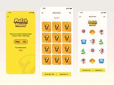 🎮 Match Maker – Memory Game UI 2d character app cartoon design games graphic design illustrations kids memory game mobile play qala trending ui ux