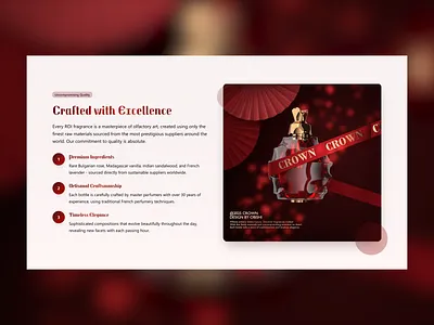 Web Page - Crown 3d branding finance graphic design inspiration luxury modern page product prototype red ui vibrant website