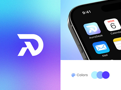 Software logo of AuroDesk , Tech Logo, Saas Logo app landing page saas software startup tech ui web design web design inspiration web site web ui design