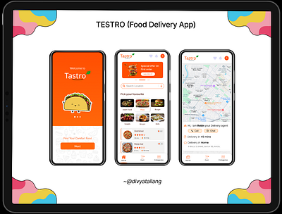 Testro | Food delivery mobile application delivery app food app design food delivery app mobile app online order app ui