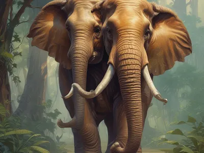 Bonded Giants – A Surreal Elephant Fusion surreal fantasy