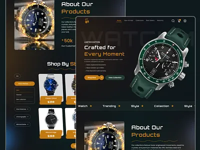 Luxury Watch E-Commerce Website – UI/UX clean ui ecommerce landing page ecommerce website figma figma design hero section home page landing page modern design new design ui ui design uiux ux watch website website website design