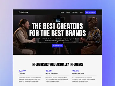 Qollaborate — Content Creation Agency Website Template design framer framer website no code development template ui website design