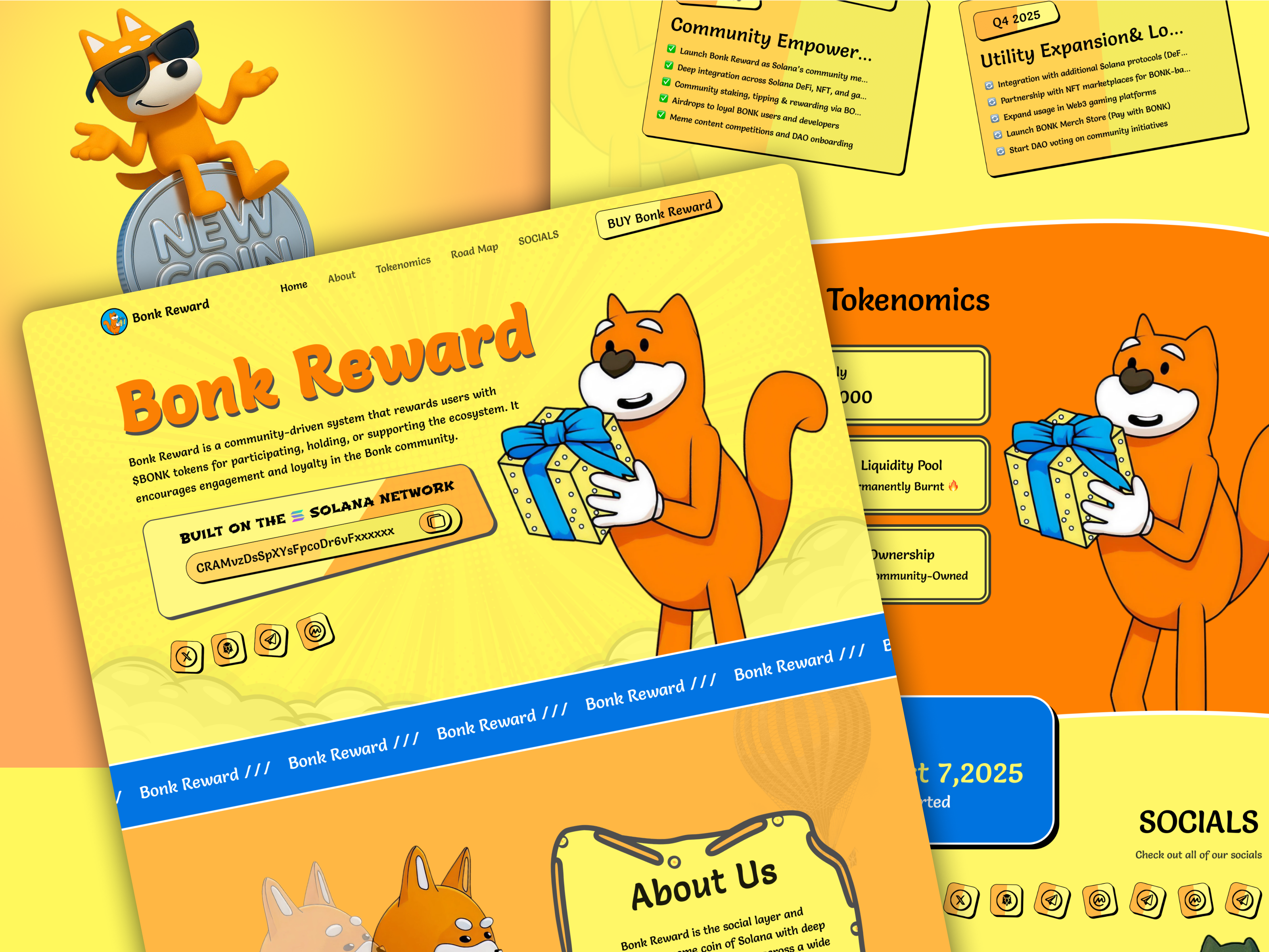 Bonk Reward – Meme Coin Landing Page blackchain bonk reword crypto meme coin crypto token crypto website landing page mem coin mem token meme meme app meme coin meme coin website meme landing page meme token meme token landing meme token website token meme tokenomics trending design uidesign