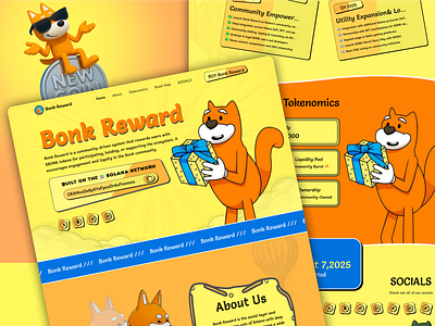 Bonk Reward – Meme Coin Landing Page blackchain bonk reword crypto meme coin crypto token crypto website landing page mem coin mem token meme meme app meme coin meme coin website meme landing page meme token meme token landing meme token website token meme tokenomics trending design uidesign