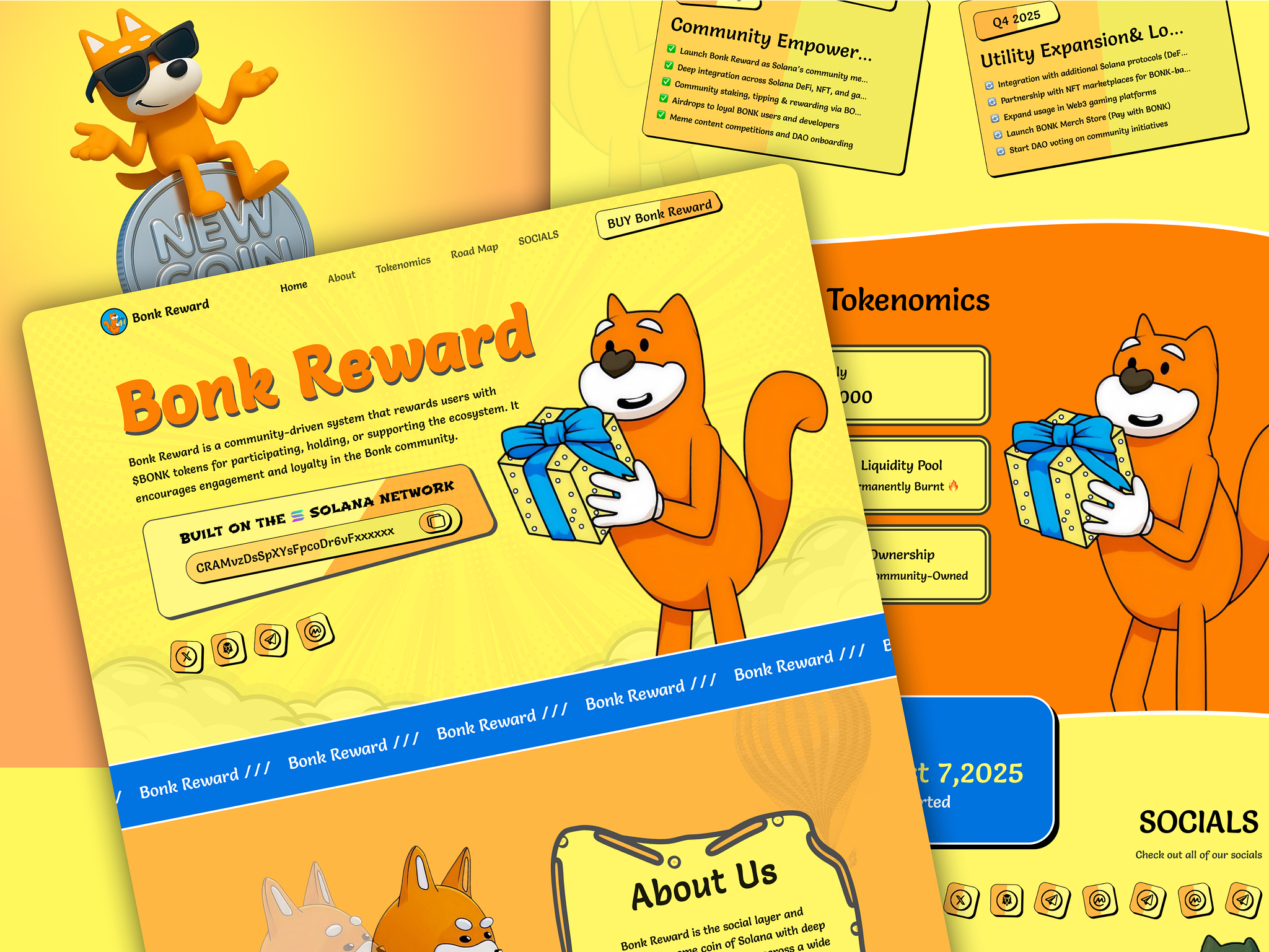 Bonk Reward – Meme Coin Landing Page by Creative Dream Lab on Dribbble
