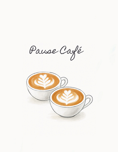 Pause Café adobefresco artwork coffee digitalart drawing illustration sketch